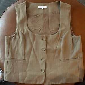 WeWoreWhat Tan Pinstripe Vest
